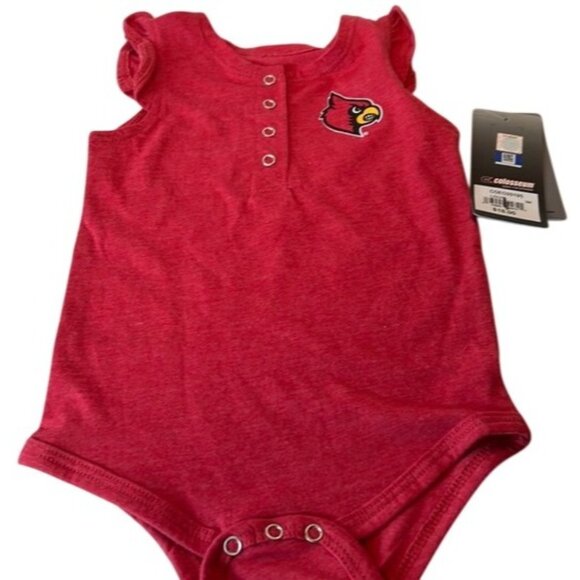 Louisville Cardinals Infant Onesie 3-6 Months By Colosseum  Red Bodysuit NWT - Picture 1 of 5